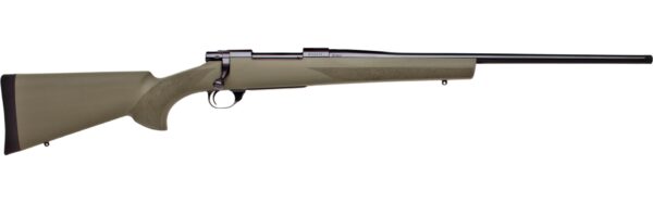 Side view of a modern hunting rifle.