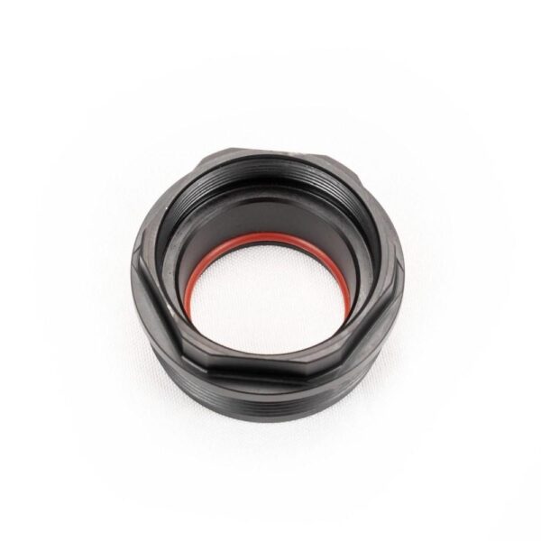 Black threaded ring with red seal interior