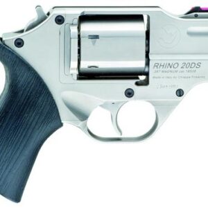 Compact silver revolver with black grip