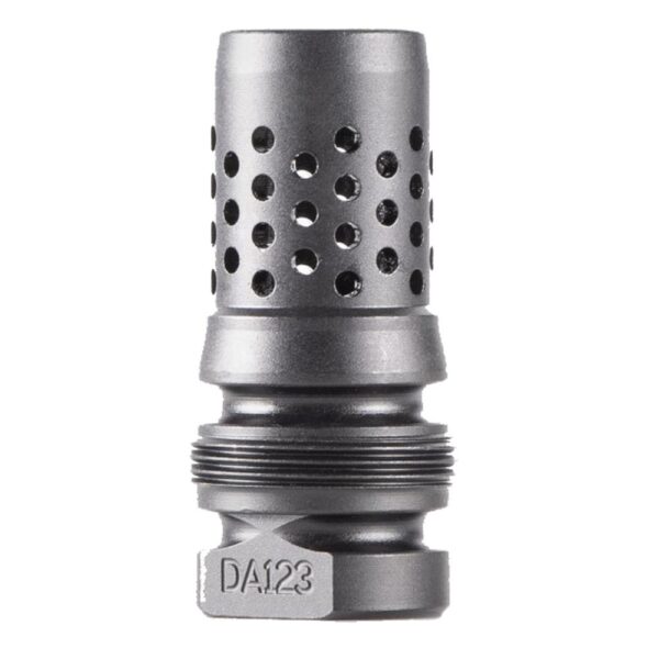 Metallic device with perforations for airflow.