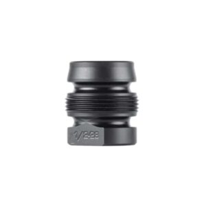 Black threaded pipe fitting connector for plumbing.