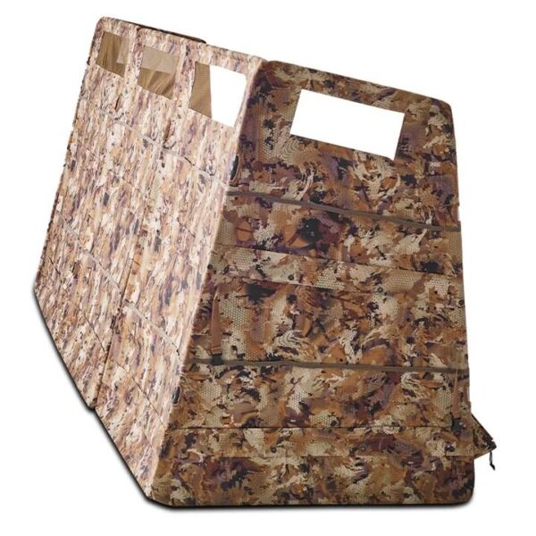 Camo folding shooting blind with handles