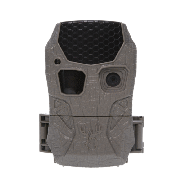 Outdoor camera with camo design for wildlife monitoring.