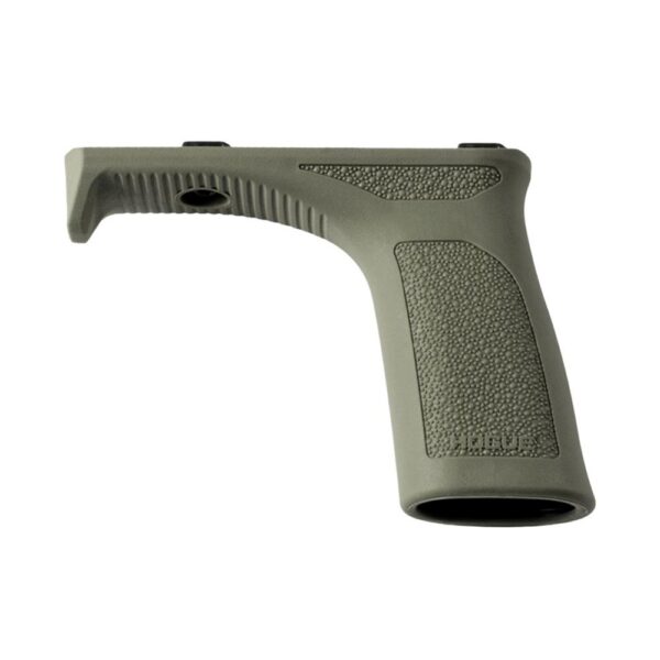 Green textured gun grip for improved handling.