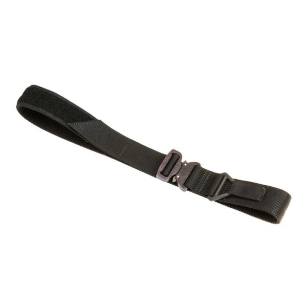 Black adjustable strap with buckles for fastening.