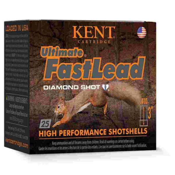 Kent Ultimate FastLead shotshells packaging with squirrel