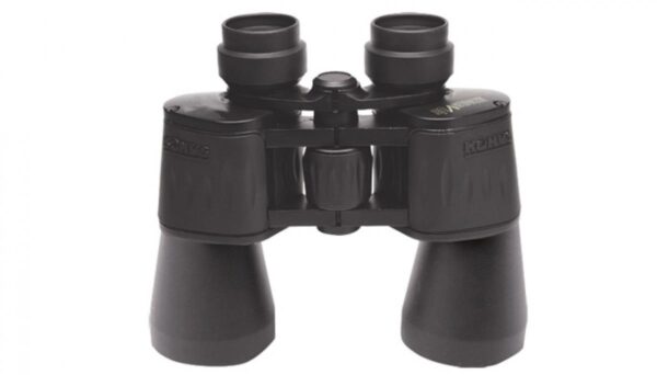 Black binoculars for observing distant objects.