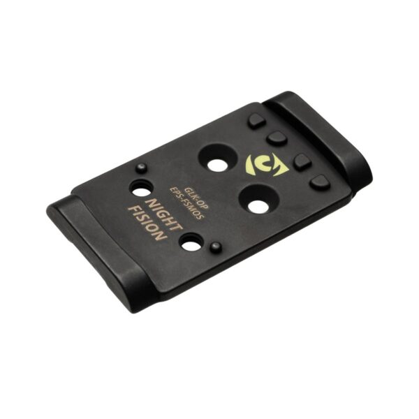 Black mounting plate for night vision devices.
