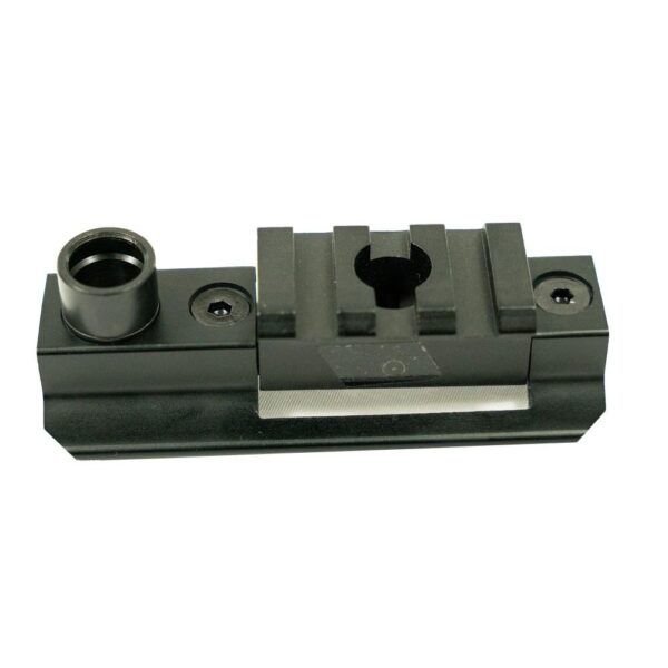 Black tactical mount with slots for accessories