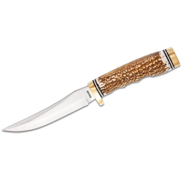 Knife with a decorative handle and sharp blade.