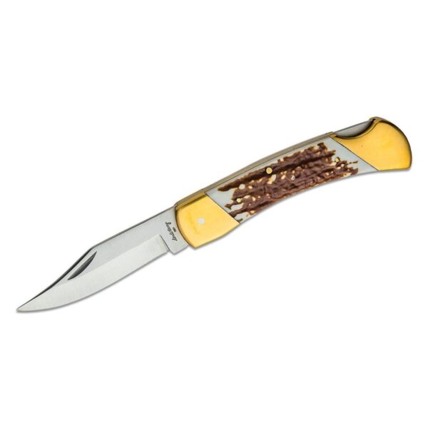 Folding knife with a decorative handle.