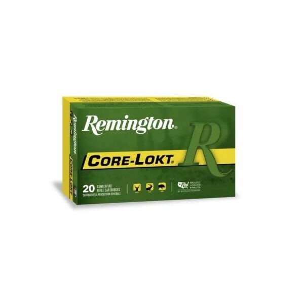 Remington Core-Lokt rifle cartridges box with 20 rounds