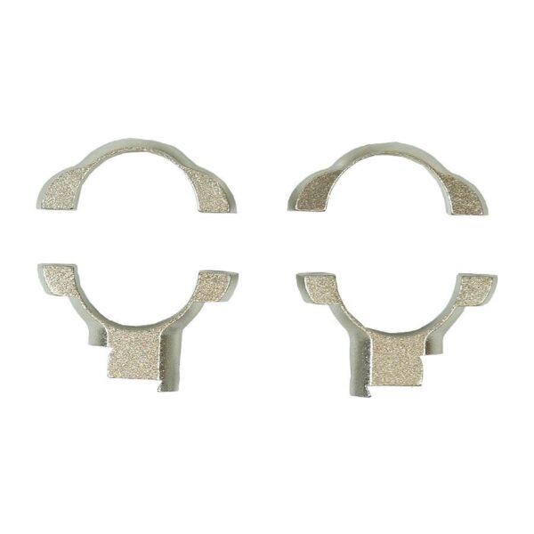 Two metallic clips for secure fastening.