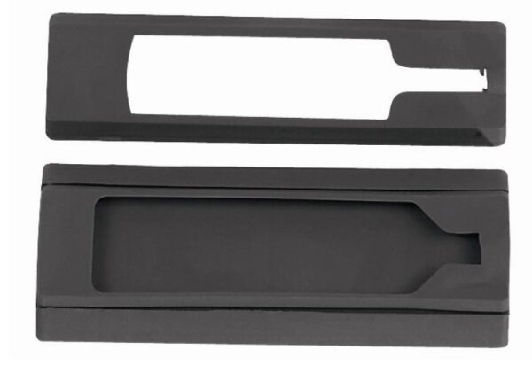 Two black plastic covers for protection
