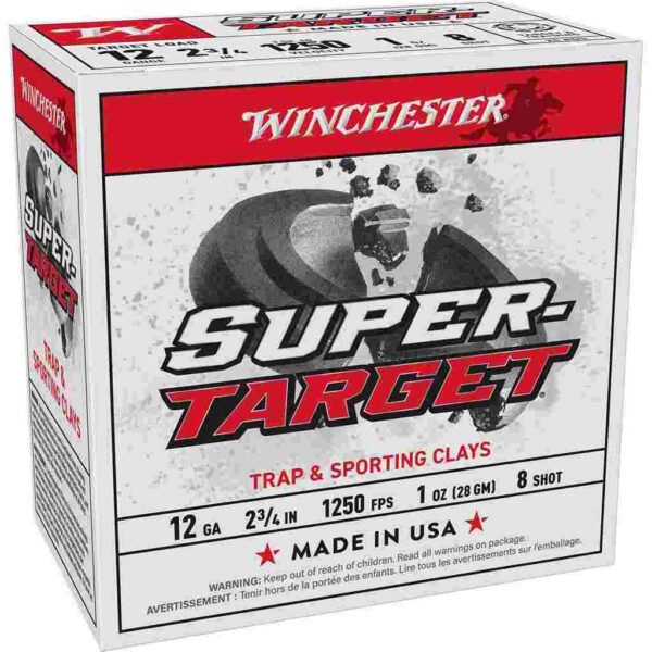Winchester Super-Target shotgun shells packaging.