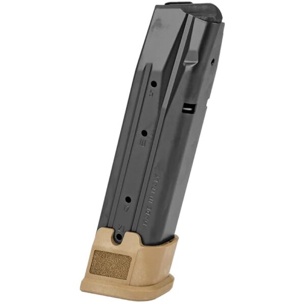 Black magazine with tan base for firearms