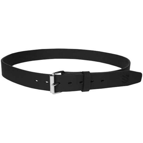 Black belt with silver buckle and holes