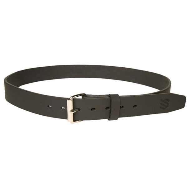 Stylish black belt with silver buckle