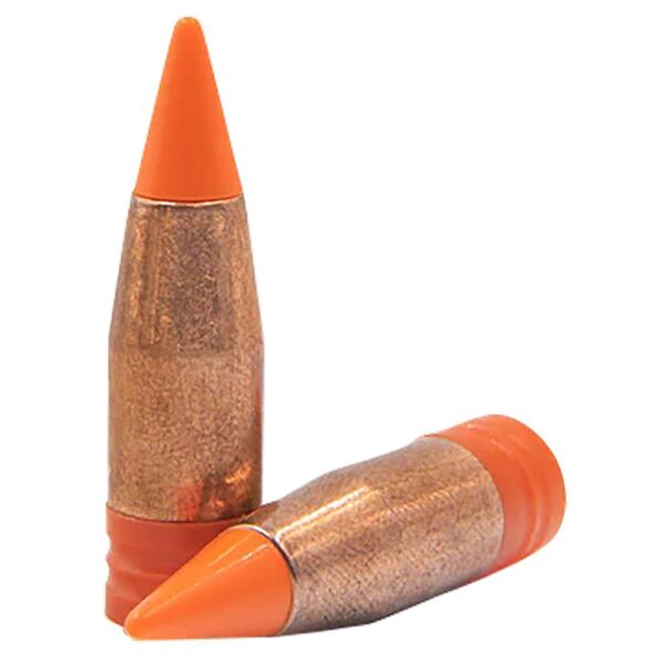 Two orange-tipped art crayons