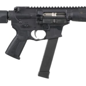 Side view of a modern rifle.
