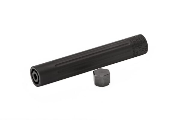 Black suppressor and hex tool on white background
