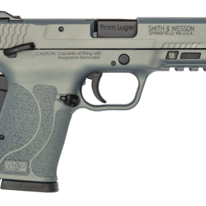 Smith & Wesson M&P Shield handgun on display.