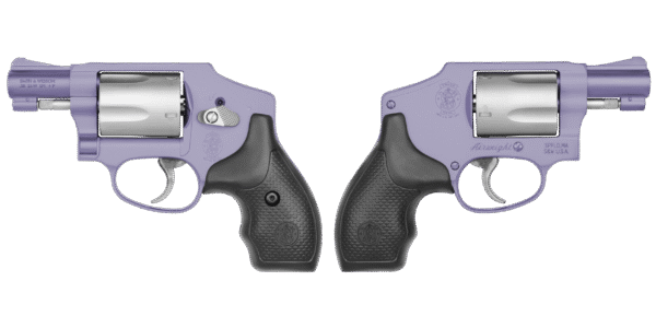 Two purple revolvers displayed side by side.