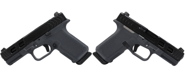 Two compact handguns side by side.