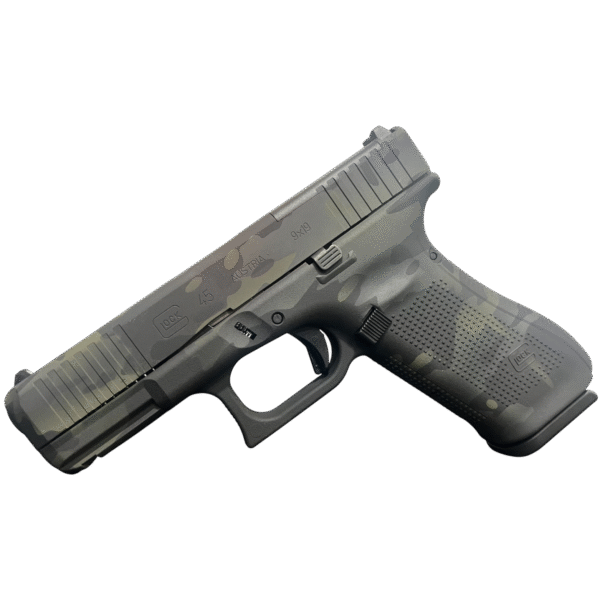 Glock 45 handgun with camouflage pattern
