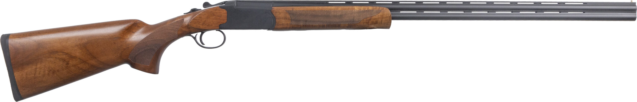 Side view of a wooden shotgun