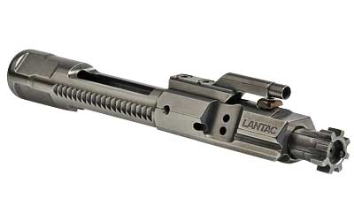 Lantac firearm bolt carrier group, silver metallic finish.