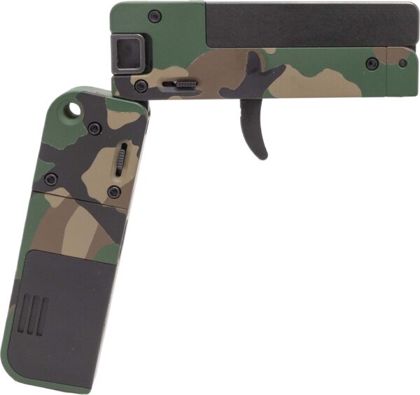 Camouflage-patterned handheld device with trigger