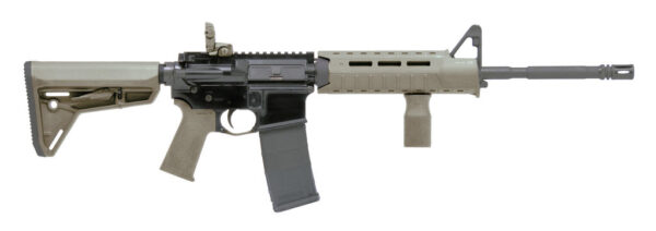 Modern tactical rifle in neutral colors