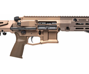 Modern rifle displayed on a white background.