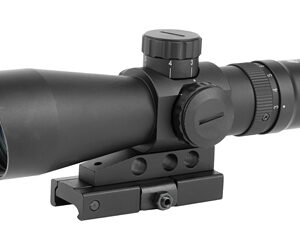 Black rifle scope with adjustable features