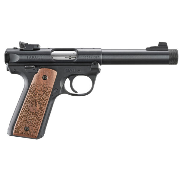 Side view of a black-target pistol.