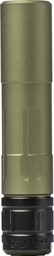Compact green flashlight with black base.