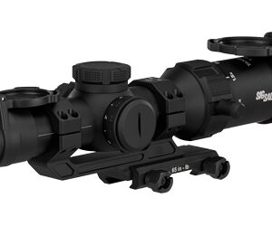 Black rifle scope with adjustable magnification