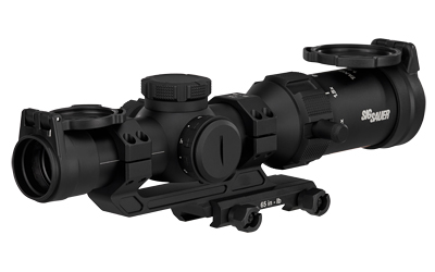 Black rifle scope with adjustable magnification