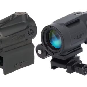 Two riflescopes showcasing different optical designs.
