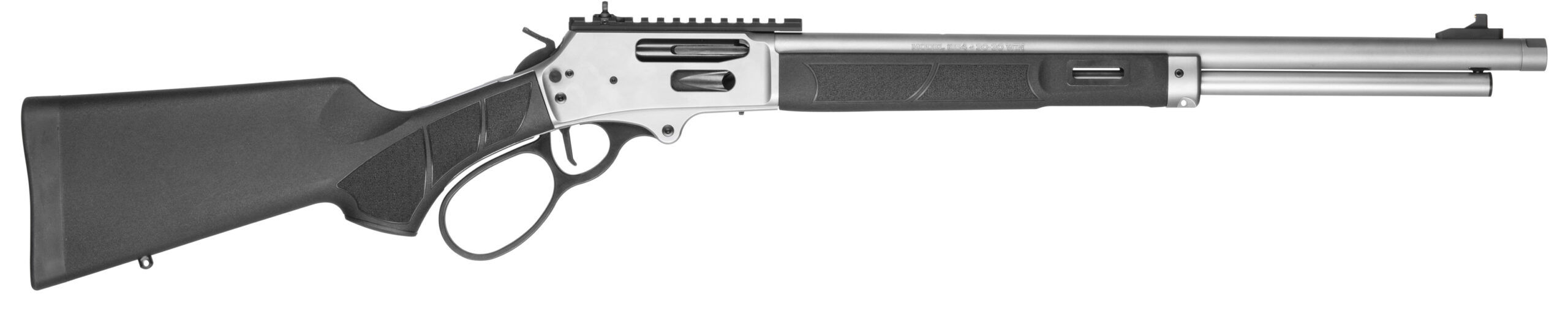 Lever-action rifle on white background