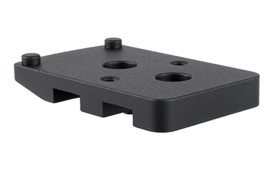 Black rectangular mounting plate with holes and bolts