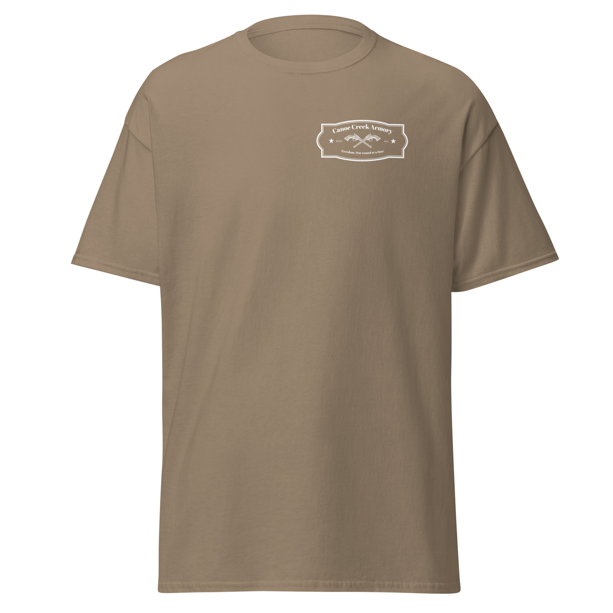 Beige t-shirt with logo design