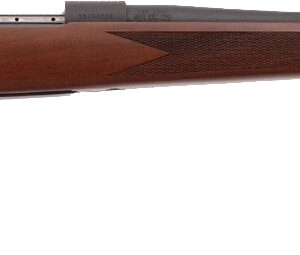 Side view of a wooden rifle.