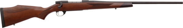 Side view of a wooden rifle.