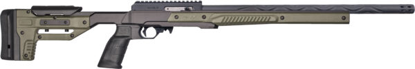 Side view of a tactical rifle design.