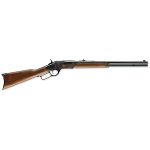 Lever-action rifle with wooden stock and barrel.