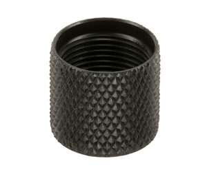 Black knurled threaded cap for secure fastening.