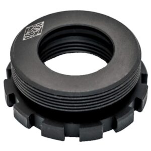 Black threaded mechanical component for assembly.