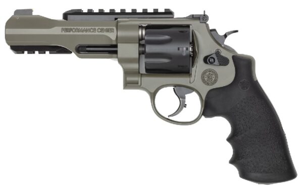 Smith & Wesson Performance Center revolver on white background.